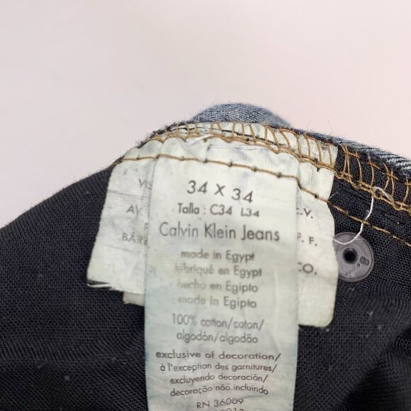 Calvin Klein Men's Straight-Fit Dark‎ Wash Jeans Size 34x34 - Picture 7 of 7